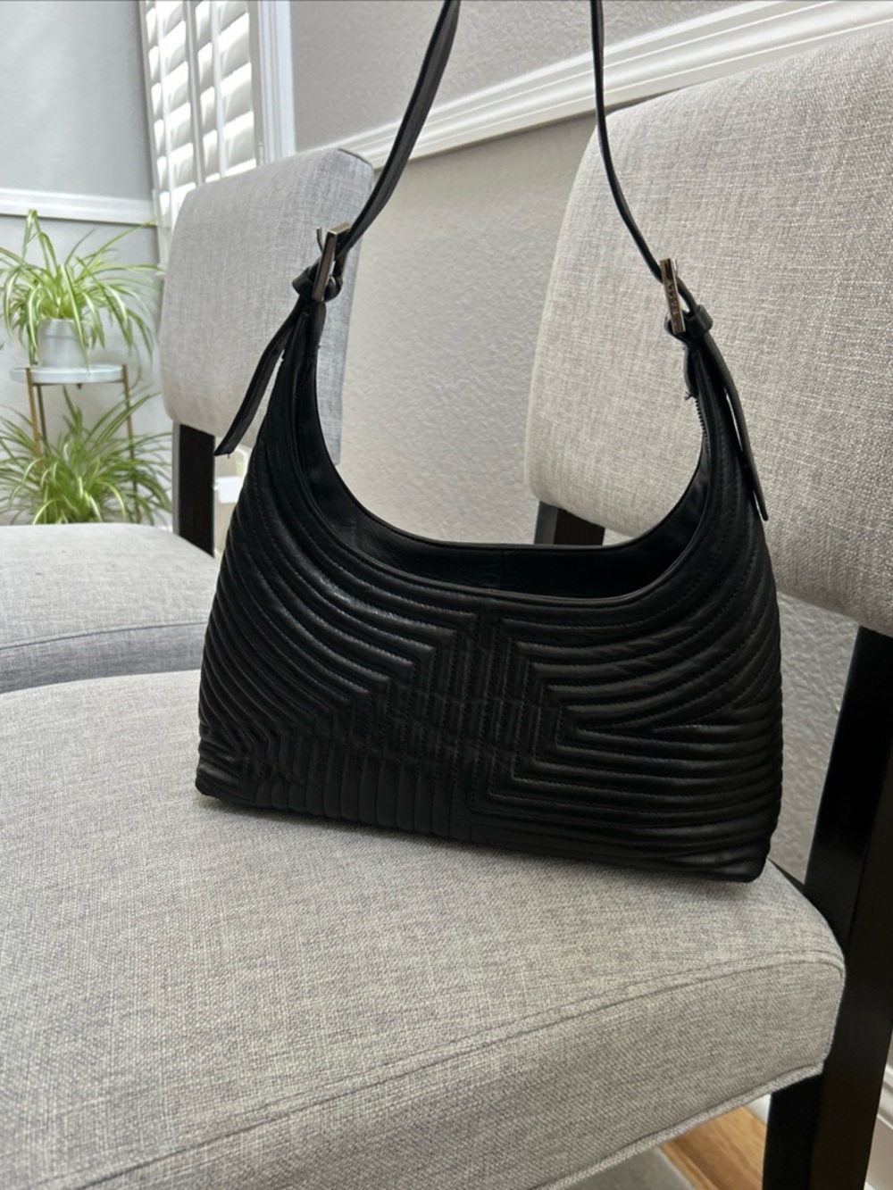 Bally Black Quilted Hobo Shoulder Bag